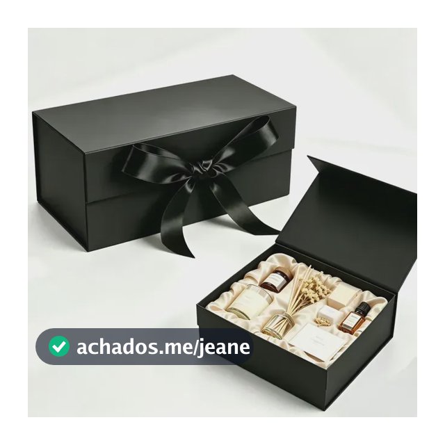 Caixa De Presente Magnética De Cartão Com Laço 29x22x10,5cm