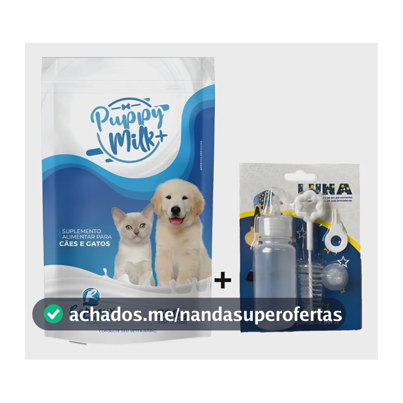 Leite Para Cães E Gatos Filhotes 300g + Kit Mamadeira
