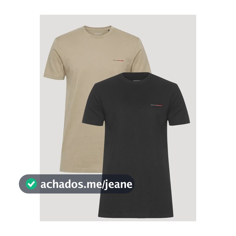 Kit Camisetas Aramis Estampa Assinatura Preta/cáqui Cáqui S/p Lisa