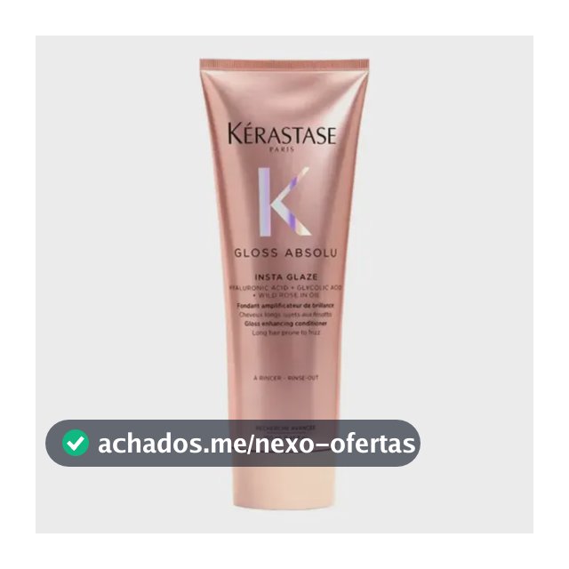 Kérastase, Condicionador, Gloss Absolu, Insta Glaze, para todos os tipos de cabelos, ação anti-frizz com Ácido Hialurônico, Ácido Glicólico e Óleo de Rosa Silvestre, potencializa o brilho, 250ml