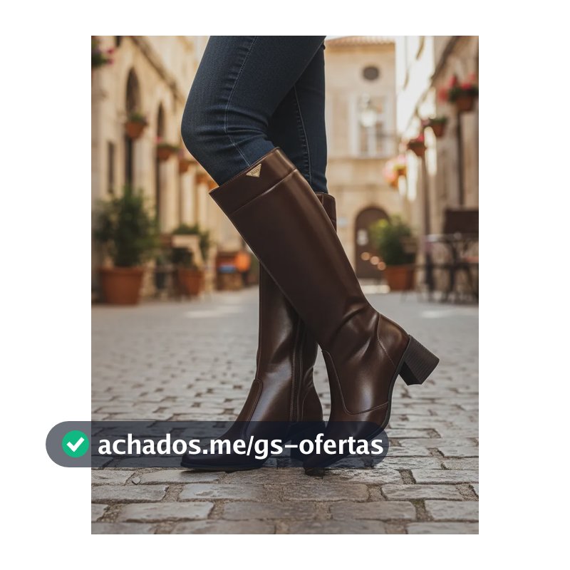 Bota Montaria Lisa Stessy Shoes Cano Alto Bico Fino Feminino Brownie 36