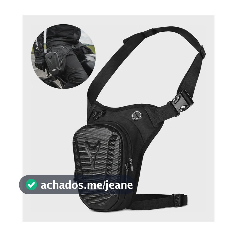 Pochete Bolsa Lateral Para Perna Motocicleta Eva Hard Shell Preto
