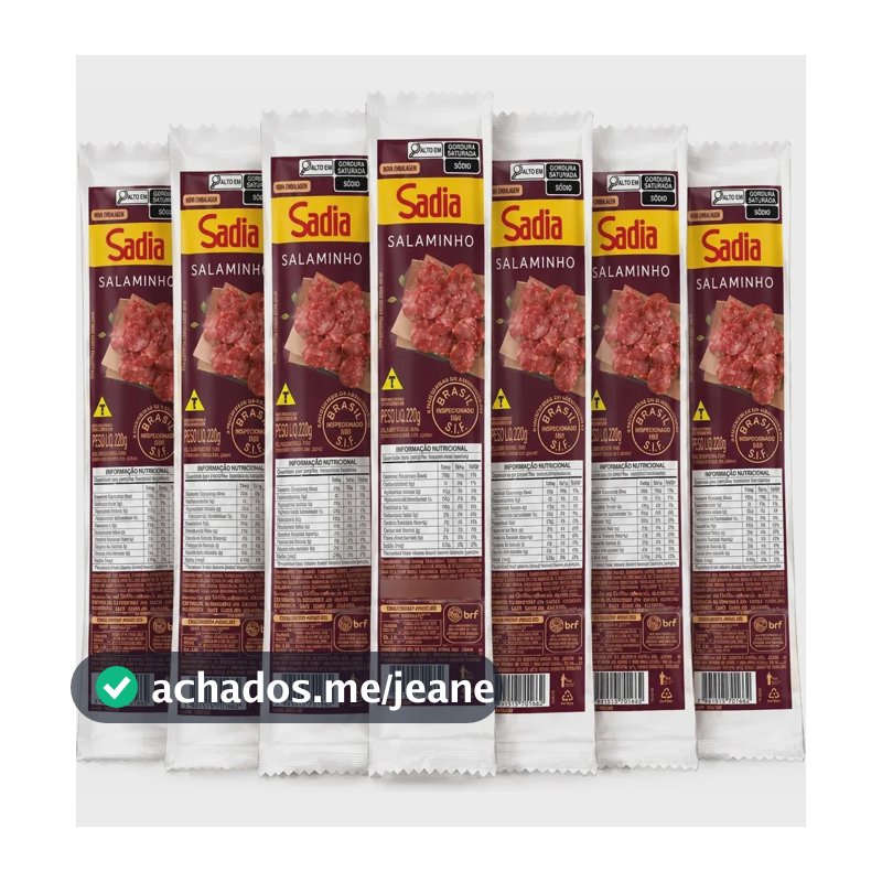 Salame Italiano Mini Sadia 220 Gm Kit 7 Unid. Por Caixa.