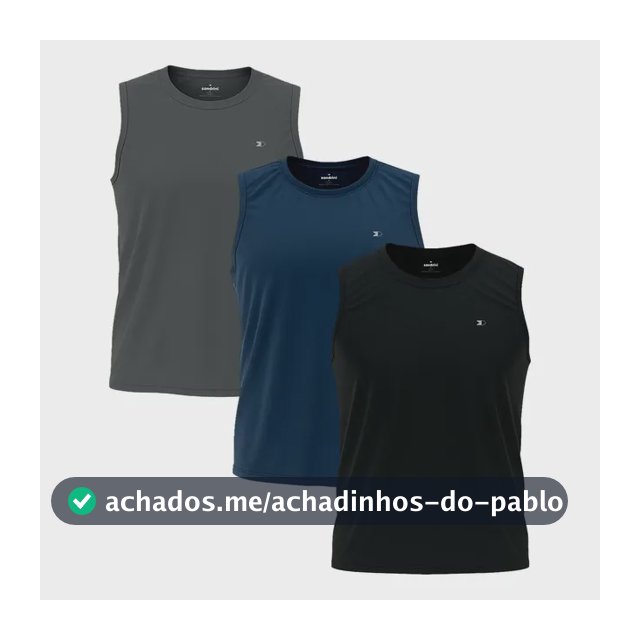 Kit 3 Regata Dry-fit Lisa Masculina Sandrini Academia Casual