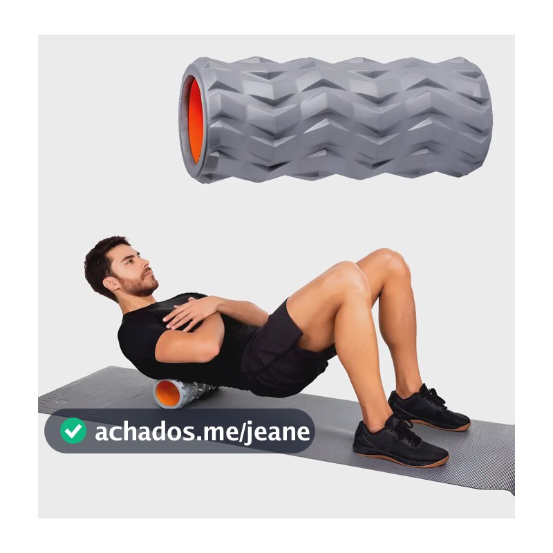 Rolo De Massagem Manual Liberação Miofascial Vollo Cor Cinza