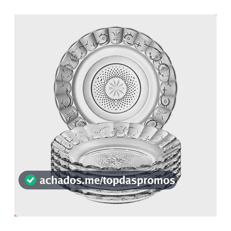 Jogo De Pratos Fundos Egípcio 6 Estrela Transparente