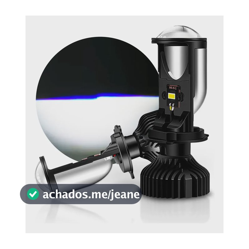 Par Lâmpada Ultra Led H4 Projetor Elíptico Canhão Canbus 12v H4 3 Pinos 12v Alta/baixa 6.000k Branco-frio