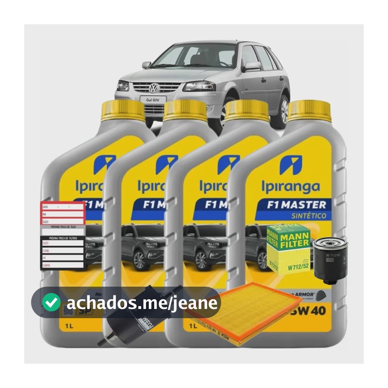 Kit Filtros Troca Oleo 5w40 Volkswagen Gol G4 1.0 8v