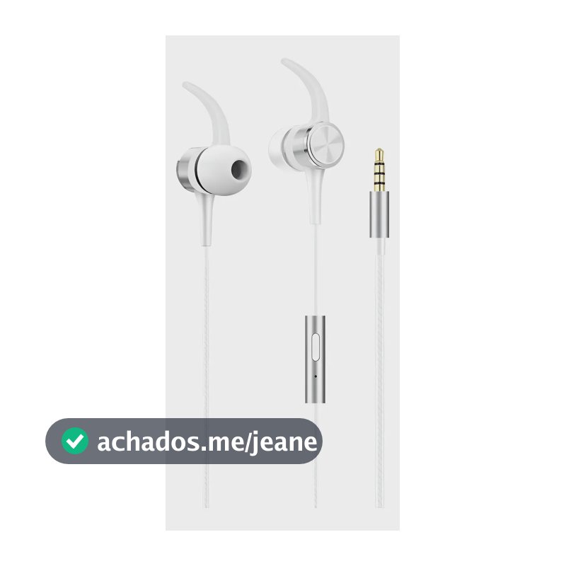 Fone de Ouvido com Fio e Microfone Essential Silver Light Geonav