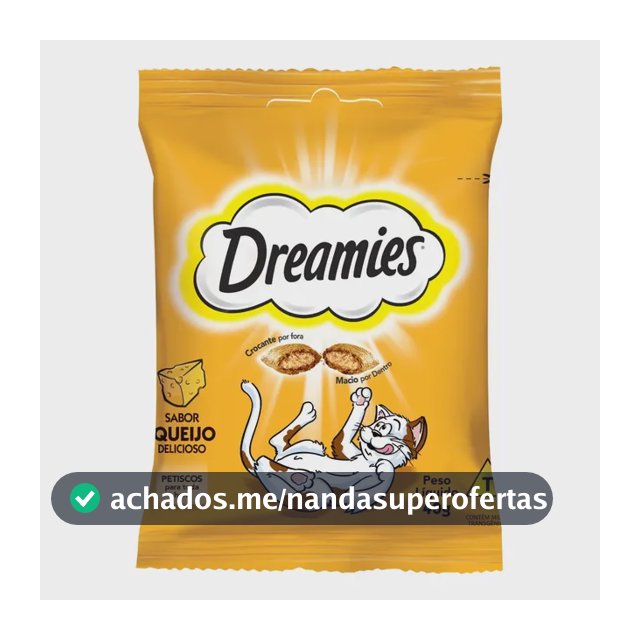 Petisco para Gatos Adultos Queijo Dreamies Pacote 40g