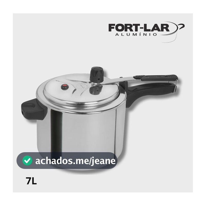 Panela de Pressão 7 Litros Alumínio Fort-lar Polida 70 kPa A Gás