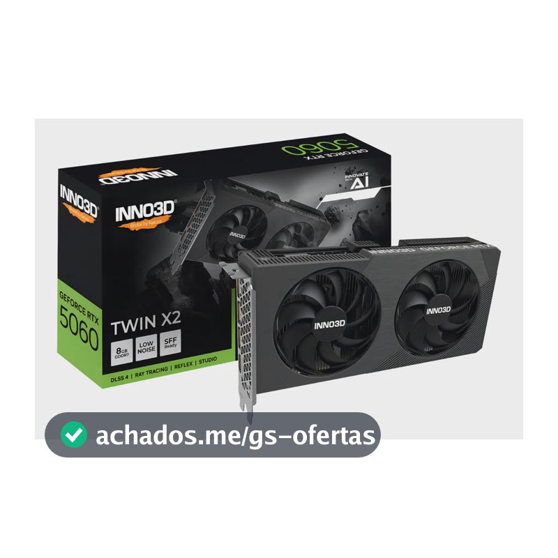 Placa de Vídeo INNO3D GeForce RTX 5060 Twin X2 8GB GDDR7 128-bit