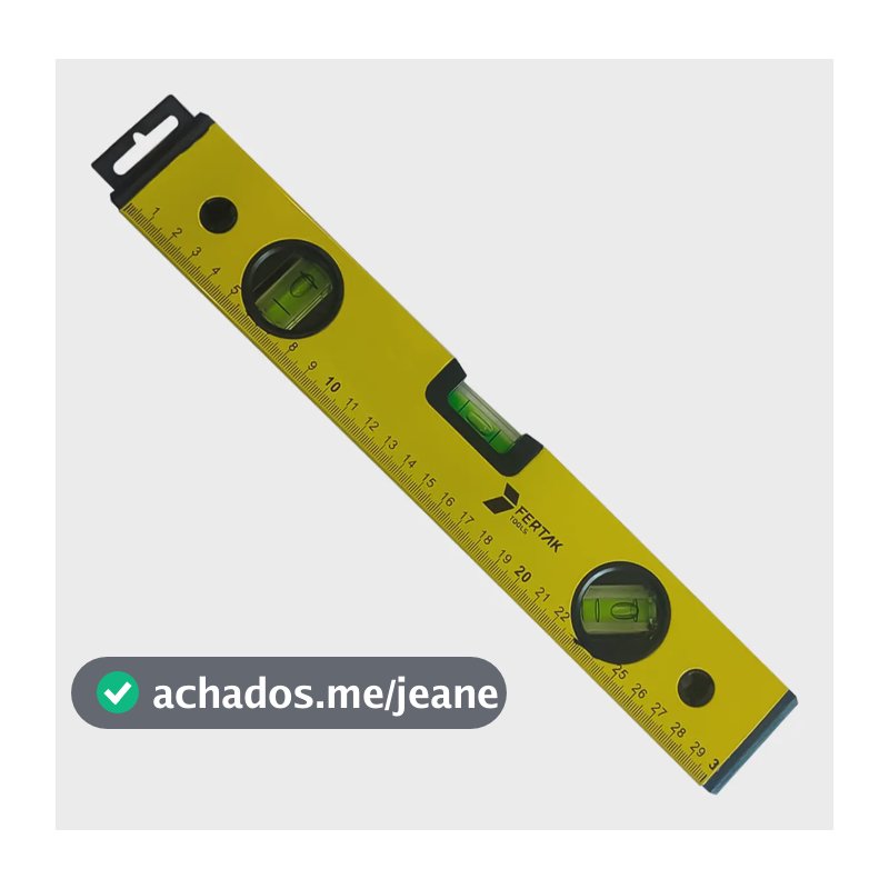 Nível Alumínio 3 Bolhas 30cm Fertak Profissional