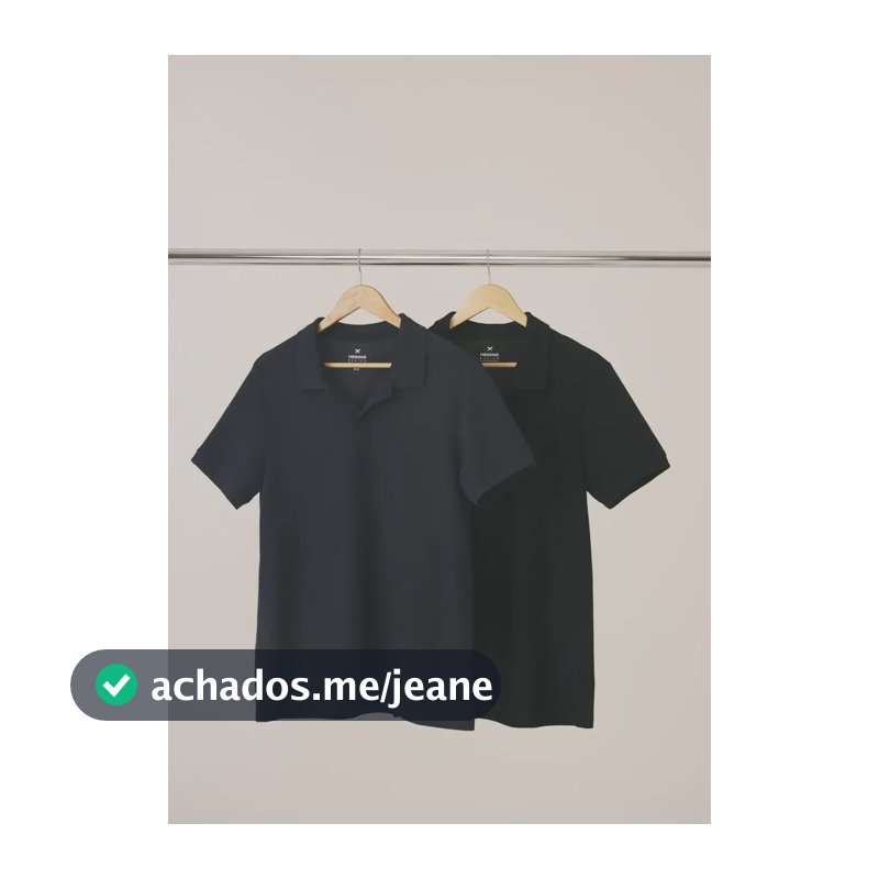 Kit Com 2 Camisas Polo Básicas Masculinas Em Piquet Hering Azul/preto Xg