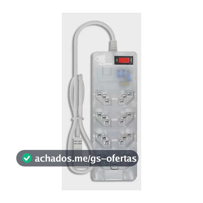 Filtro de Linha Clamper Energia 8 Tomadas Bivolt, com DPS e Proteção LCF Transparente