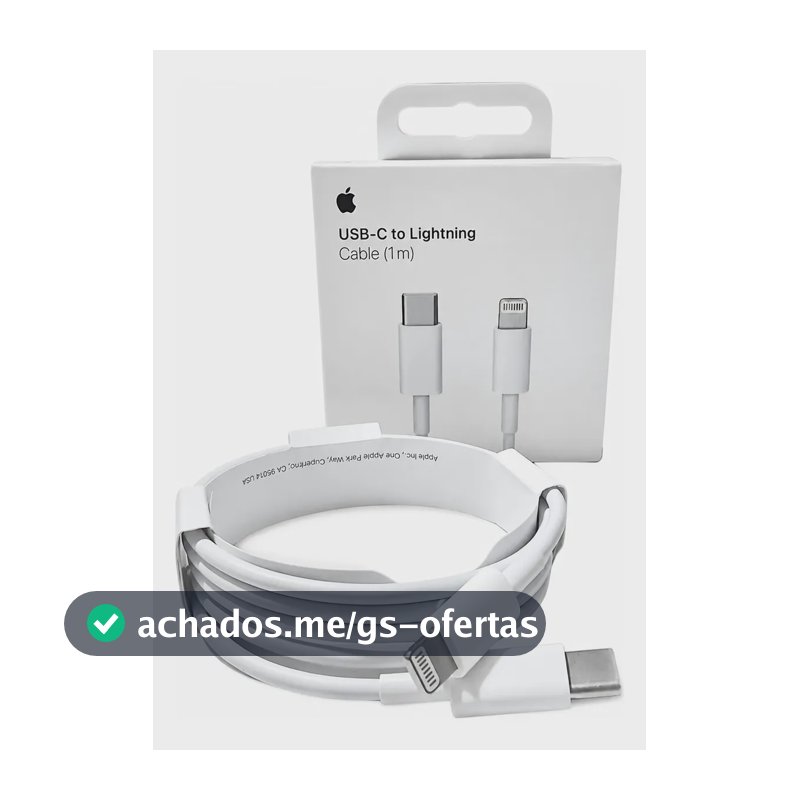 Cabo Carregador Lightning / Tipo C Original Apple 1 Metro Branco
