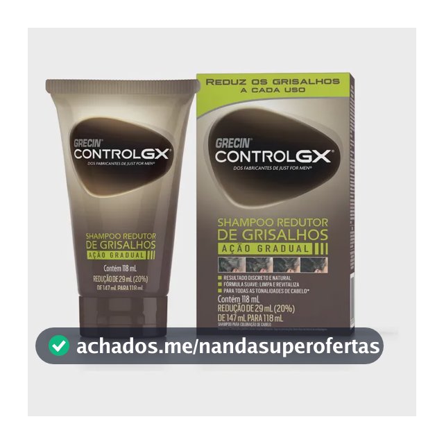 Shampoo Tonalizante Grecin Control GX Reduz Grisalho 118ml