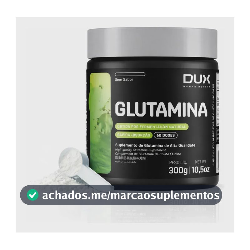 Suplemento Dux Nutrition Glutamina en pó sabor sem sabor x 300g