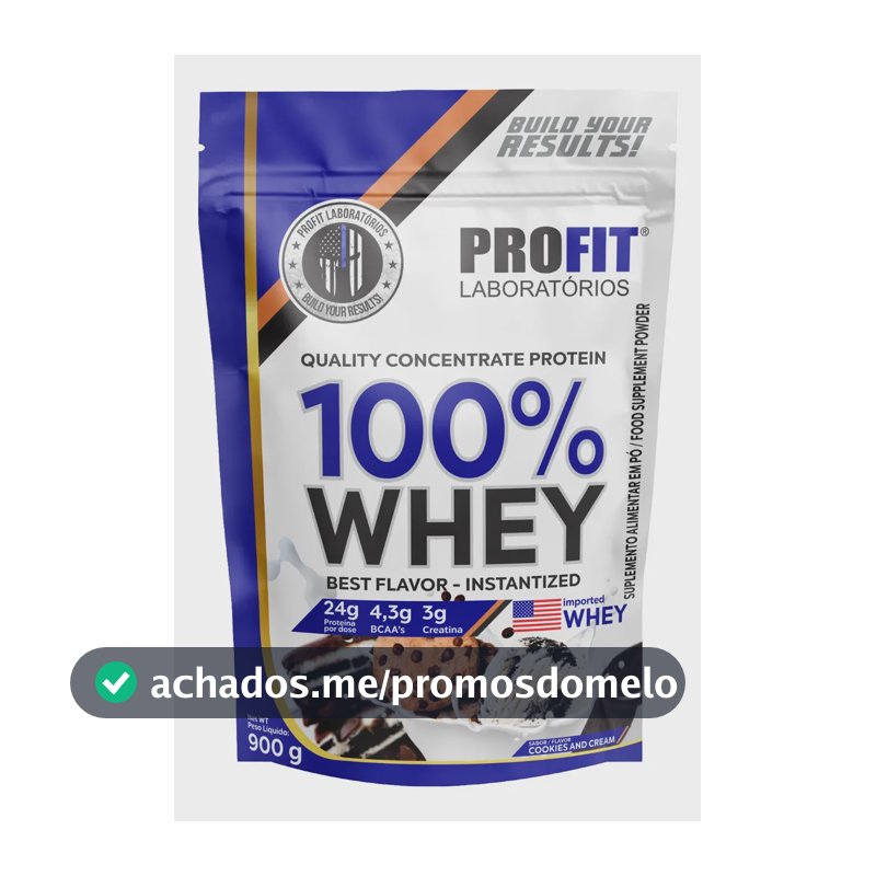 Whey protein Profit 100% Quality Concentrate em pó sabor Cookies and cream x 900g