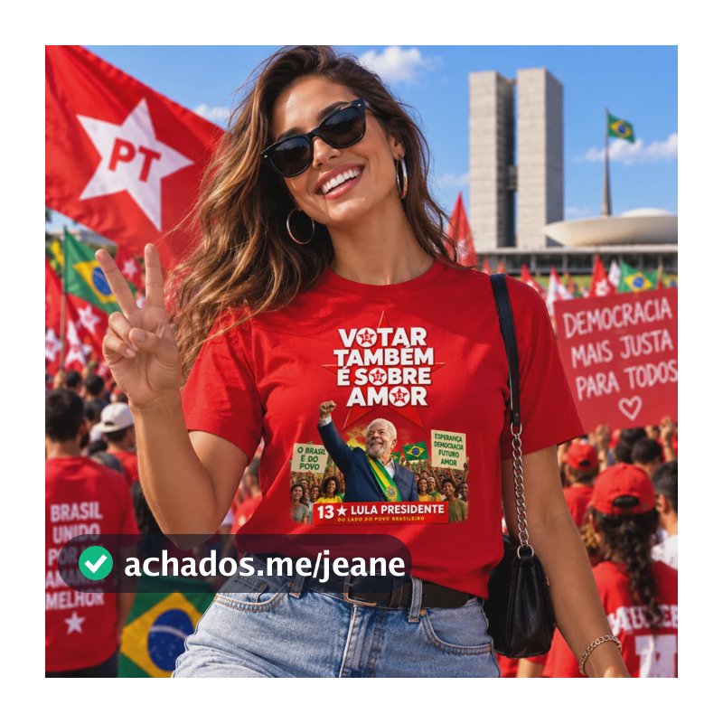 Camiseta Unissex Politica Lula Presidente 100% Algodao Vermelho G