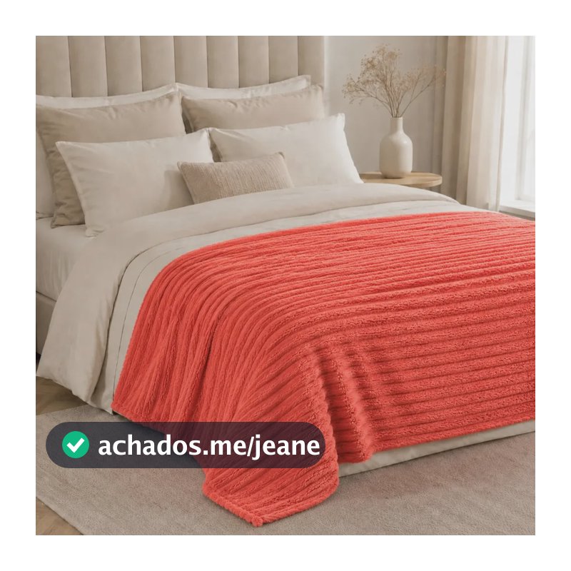 Cobertor Manta Soft Canelada Macia Casal Microfibra Fofinha Canelado 700 G Vermelho