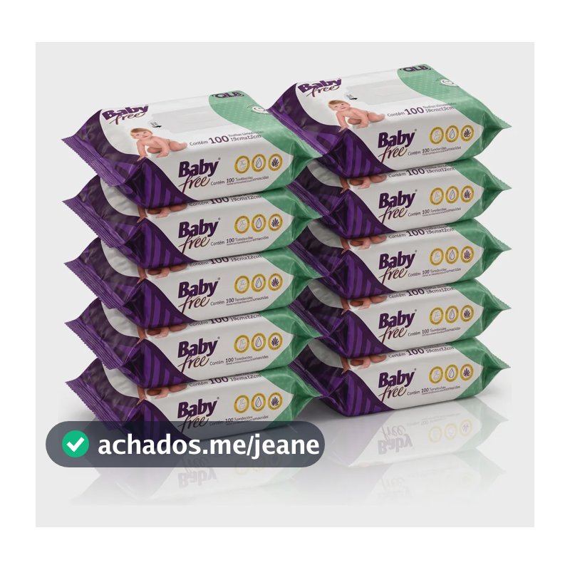 Lenços/toalhas Umedecidos Baby Free 500un Hipoalergênico Kit 10 Pacotes
