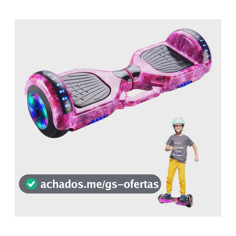 Hoverboard Skate Elétrico 6.5 Polegadas Com Led E Bluetooth