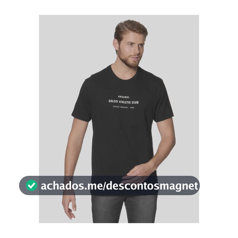 Camiseta Colcci Masculino 350112372 Preto Logo M Estampa Localizada