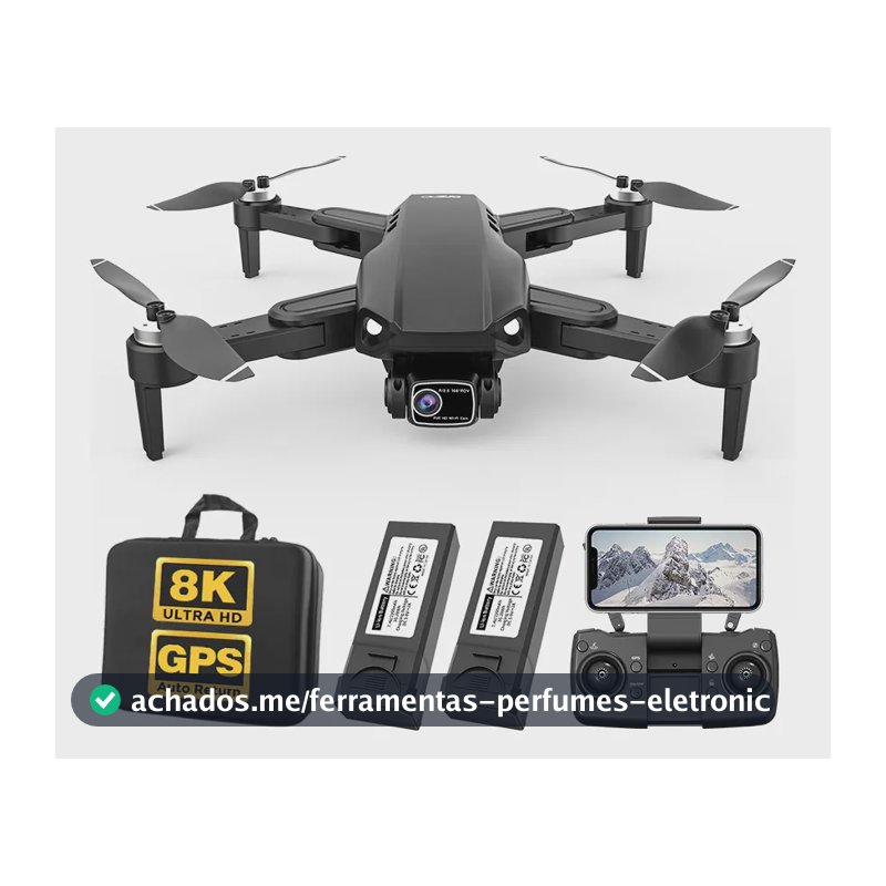 Mini drone L900 PRO SE com dual câmera 8K preto 5GHz 2 baterias Motor sem escova profissional