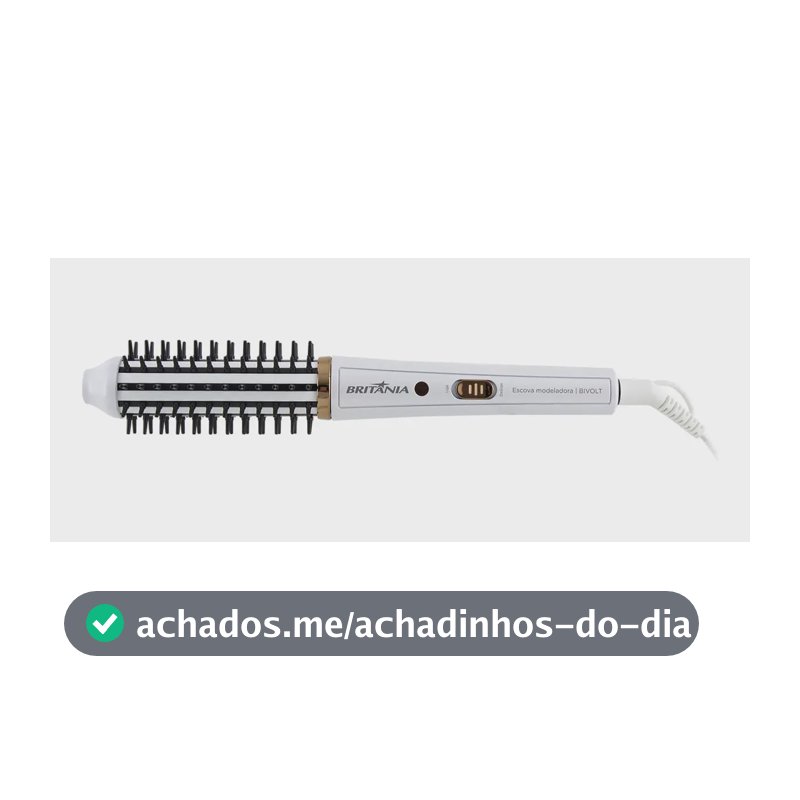 Escova Modeladora Britânia 2 em 1 Branca Antiaderente 60W BEC04 Bivolt