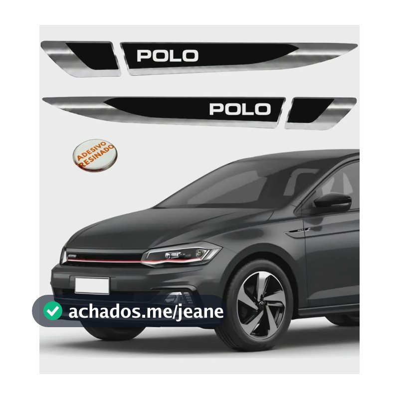 Par Adesivo Lateral Aplique Para Volkswagen Polo 2018 A 2026