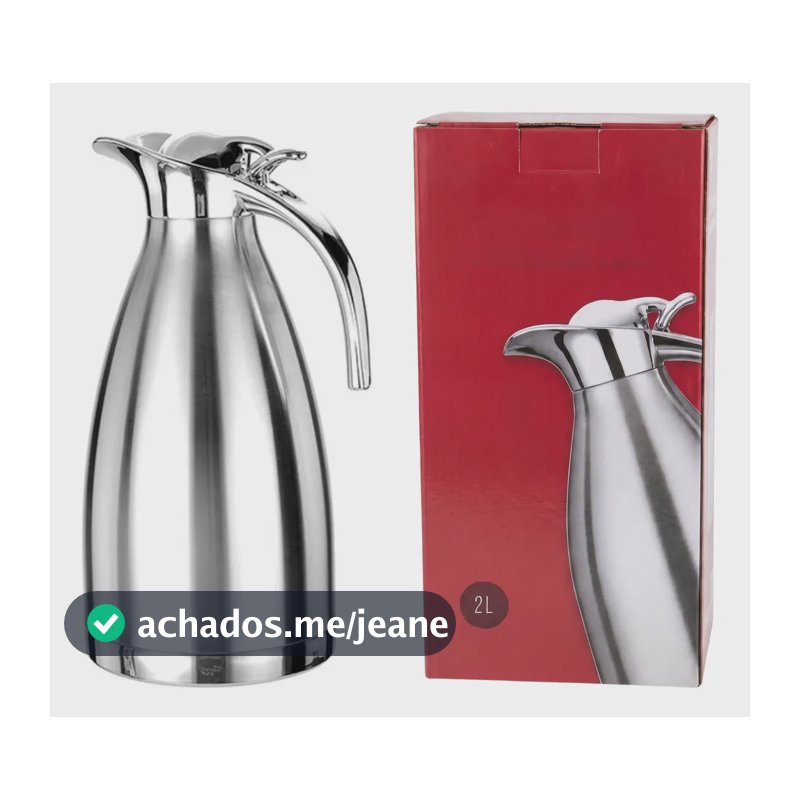 Garrafa Térmica De Café Em Aço Inox Inox 2 Litros
