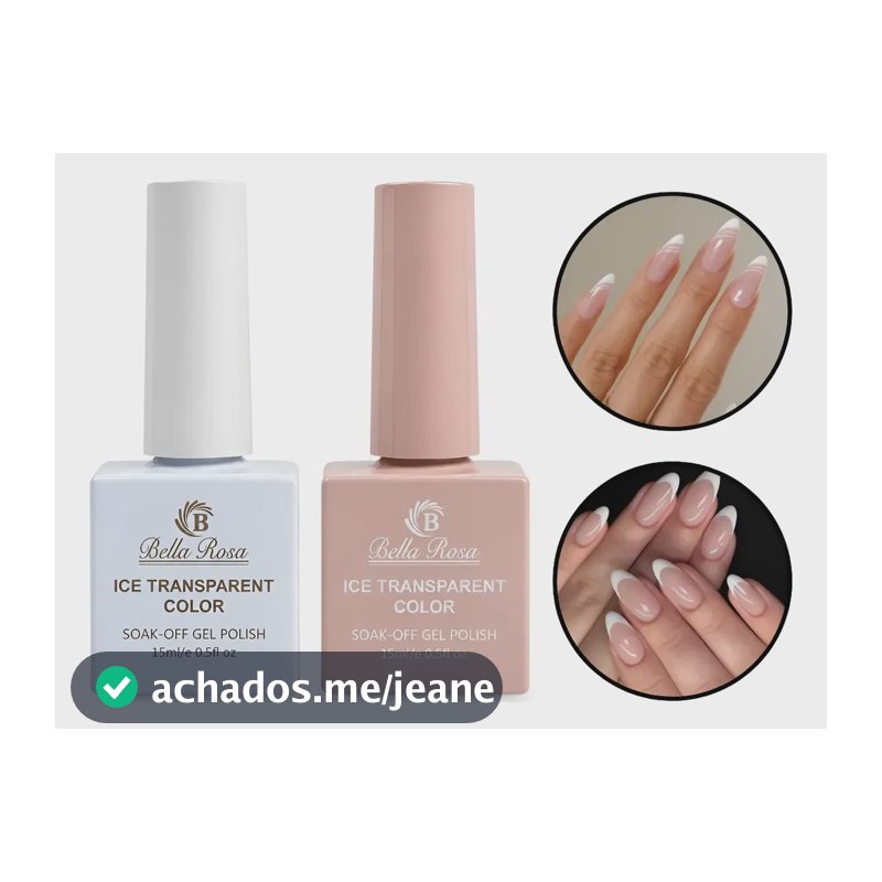 Kit Francesinha Realista Unhas Renda + Nude Translúcido 15ml Nude Translúcido