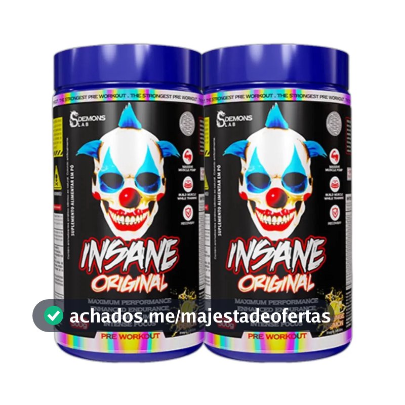 Kit 2x Pre Treino Insane Orange 300g - Demons Lab Sabor Sem Sabor