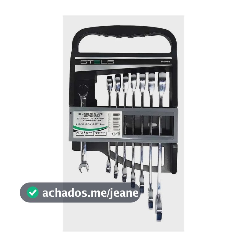 Jogo De Chaves Combinada 8 A 19mm Com Catraca 8 Peças Stels