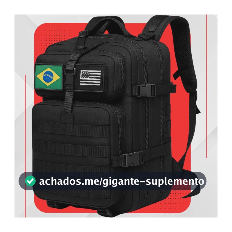 Mochila Tática Impermeável Militar Reforçada Grande 50 Litros Masculina Feminina Anne Preto
