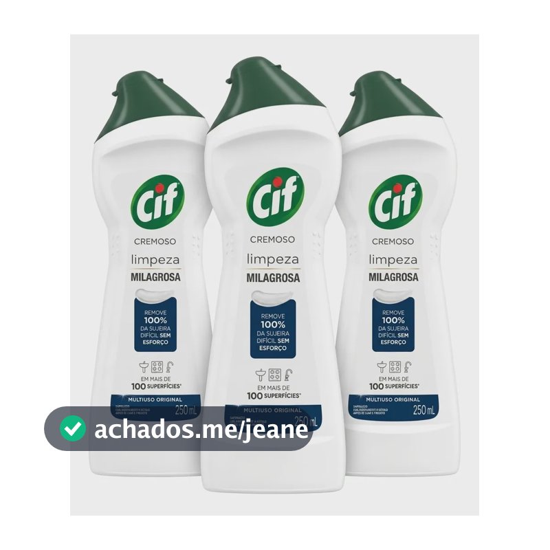 Kit 3 Cif Sapólio Cremoso Multiuso Limpeza Milagrosa 250ml