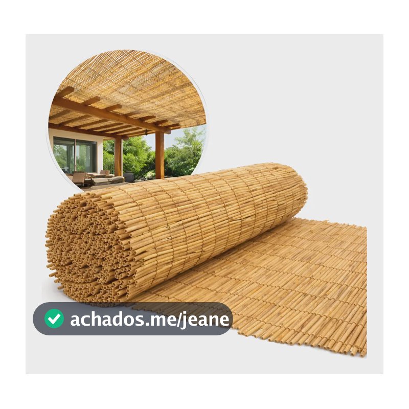 Rolo Esteira De Bambu Natural | 5m X 1m Pergolado Decoração Bege