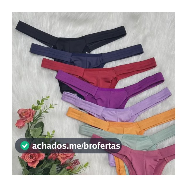 Kit 5 Tanga Fio Dental Duplo Elástico Laterais Denise