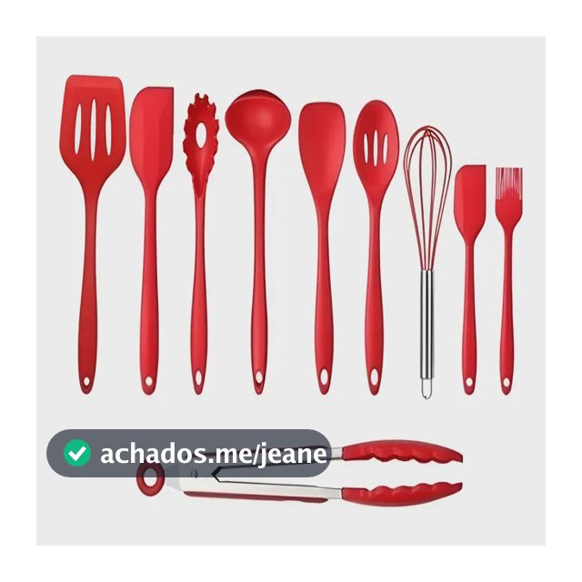 Kit 10 Peças Colheres De Silicone Cabo Inox Utensílios