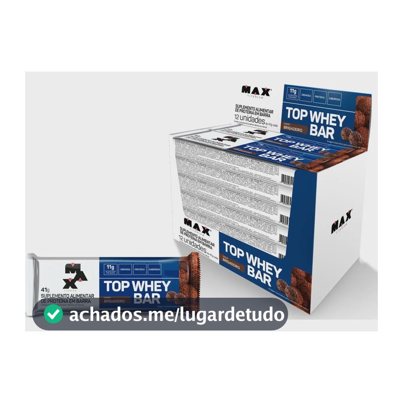 Top Whey Bar Caixa 12 Unidades Barra ProteinaMax Titanium Sabor Brigadeiro
