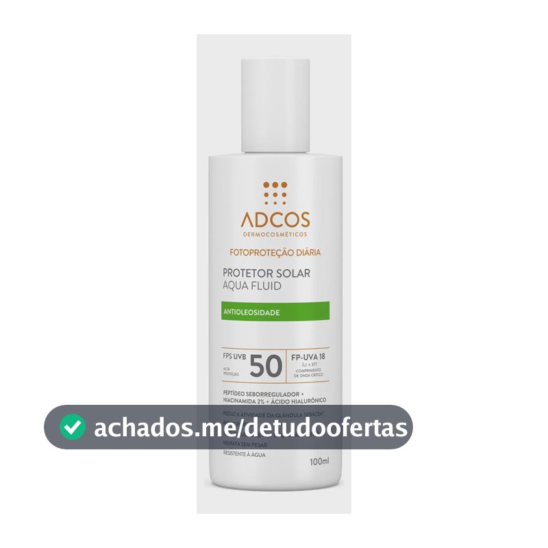 Protetor Solar Aqua Fluid Incolor Fps50 100ml Adcos