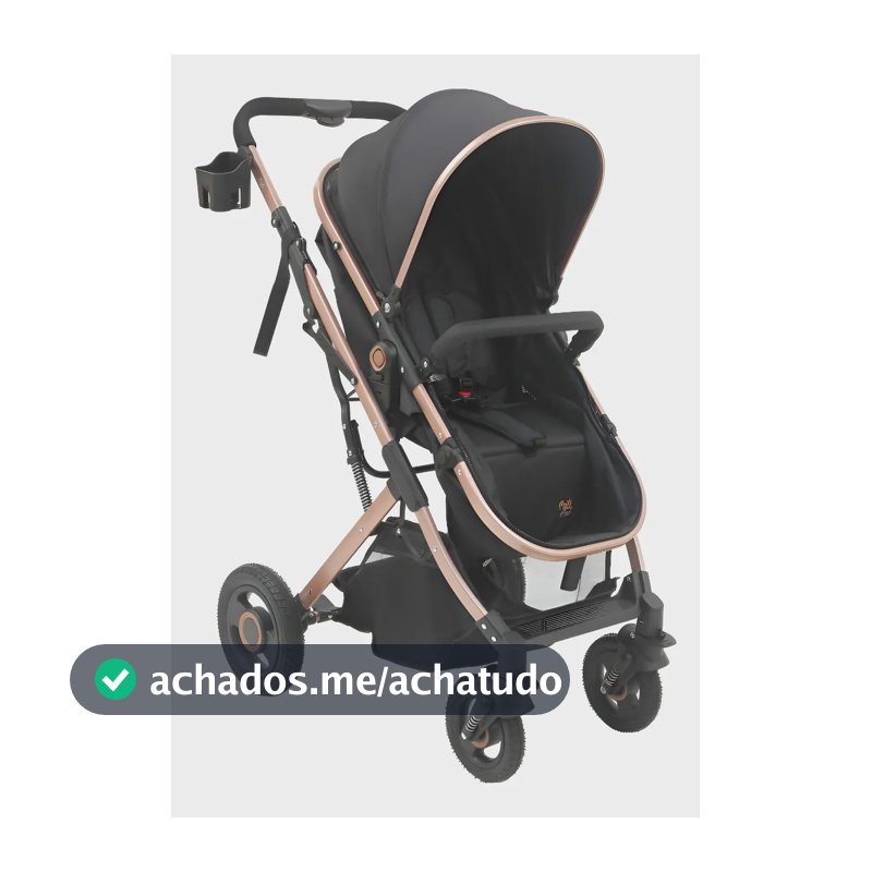 Carrinho Bebê Passeio Berço Moisés Elysian Preto - Maxi Baby