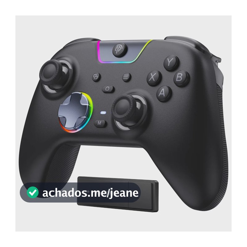 Controle sem fio EasySMX X05 Pro, botões silenciosos, sensor Hall, bateria de 1000mAh, 3 modos para Switch/PC/celular, Preto