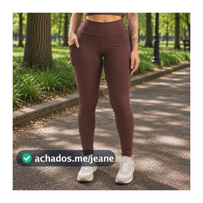 Calça Feminina Fitness Esportiva Treino Caminhada Academia Marrom G