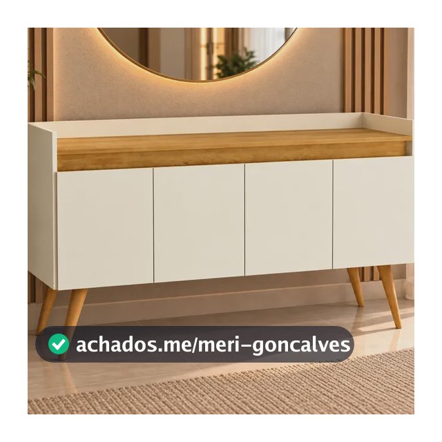 Aparador Retrô Luxo 4 Portas Para Sala De Estar Decorativo