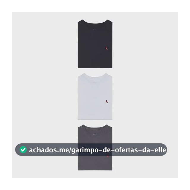 Kit 3 Camisetas Básicas Brasa Pica Pau Bordado Reserva