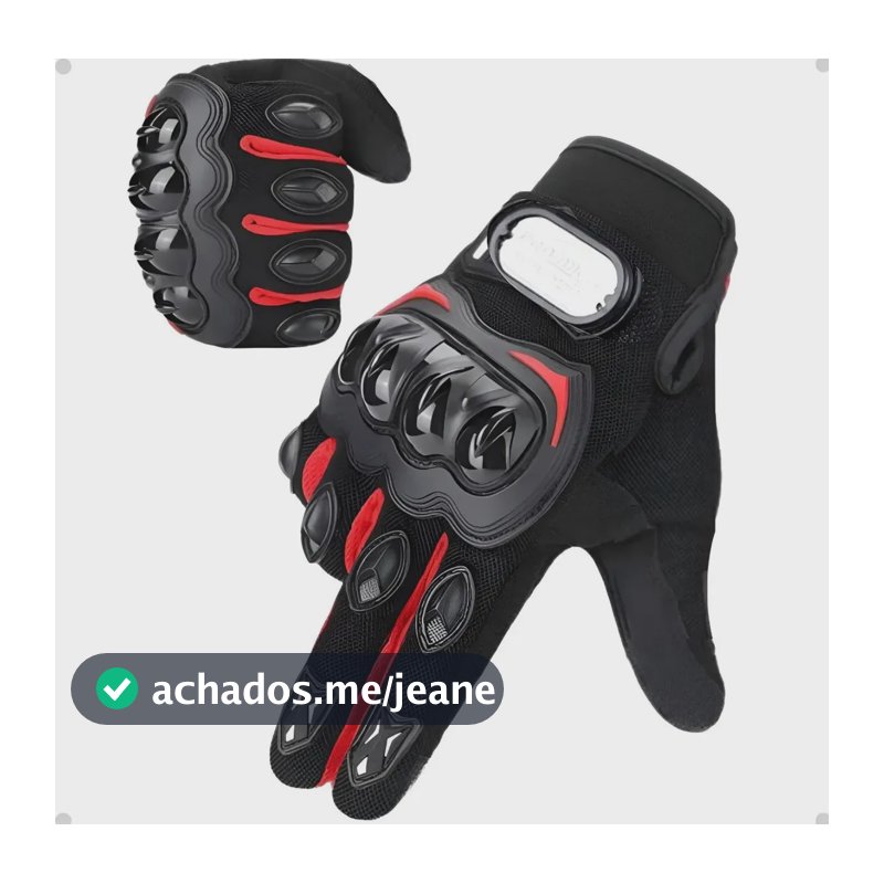Par Luva Motoqueiro Motociclista Impermeável Proteção Moto Preto Único