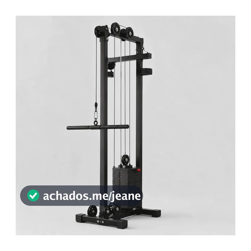 Mono Cross Roldana Polia Dupla Regulável Academia 60kg Multi Carga 100kg Preto