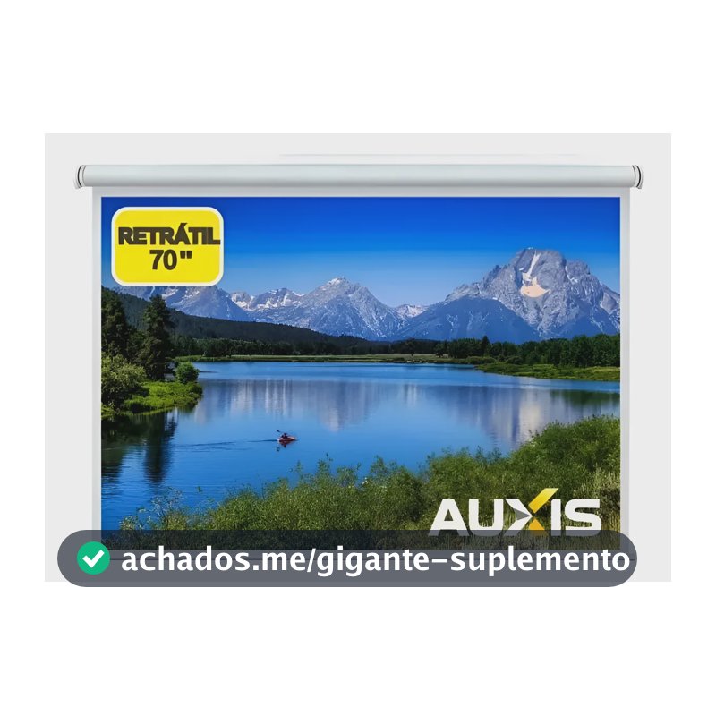 Tela De Projeção 70 Polegadas Retrátil Manual Lona Telão Hd 127/220v